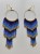 Kolczyki z koralików TOHO w kolorystyce granatu, błękitu i złota
