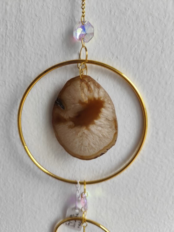 Łapacz światła z kamieniem - Agat - widok na centralną część