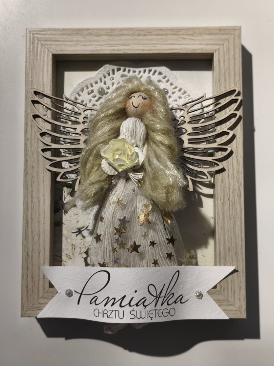 Obrazek Anioł - Pamiątka Chrztu Świętego - widok od przodu